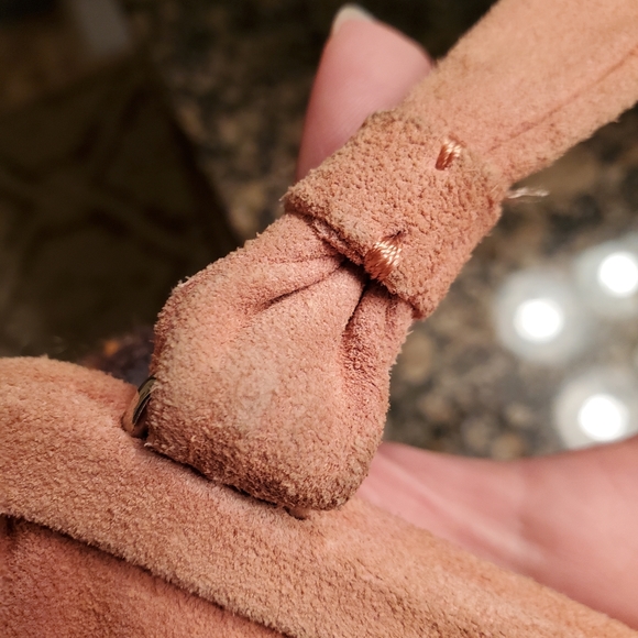 Pink leather clutch Purse With handle - Picture 9 of 14